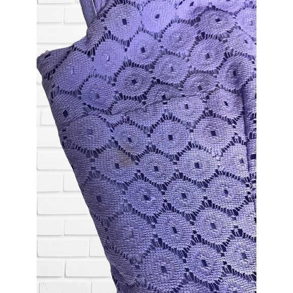 Evan Picone Black Label Women's 4 Dress Short‎ Sleeve Lace Lavender Belt Spring - Picture 8 of 8